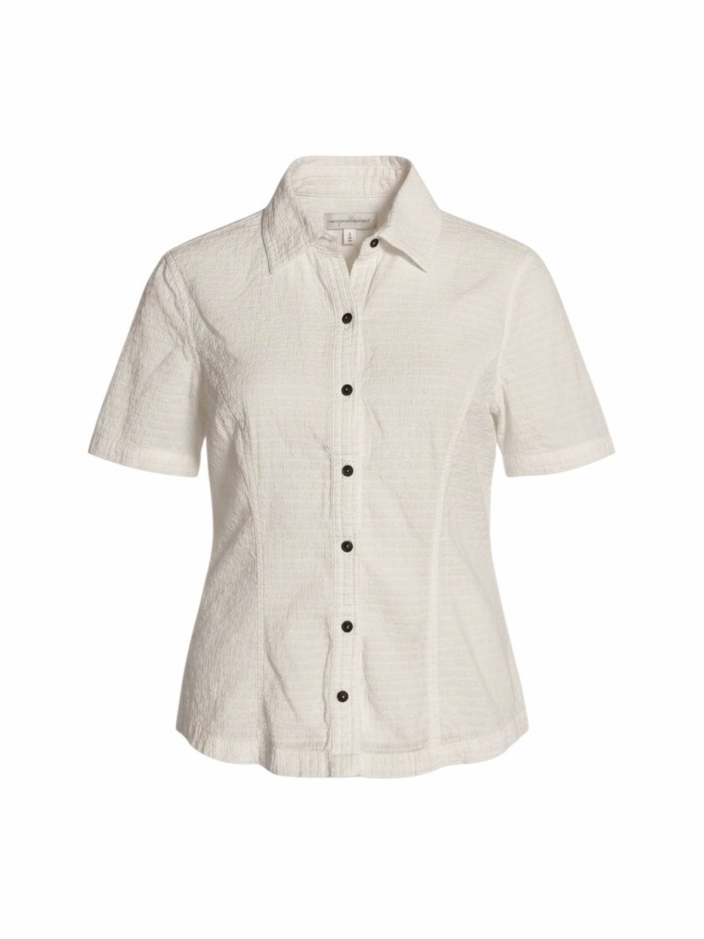 Christopher Banks White Cotton Swiss Dot Button Down Top